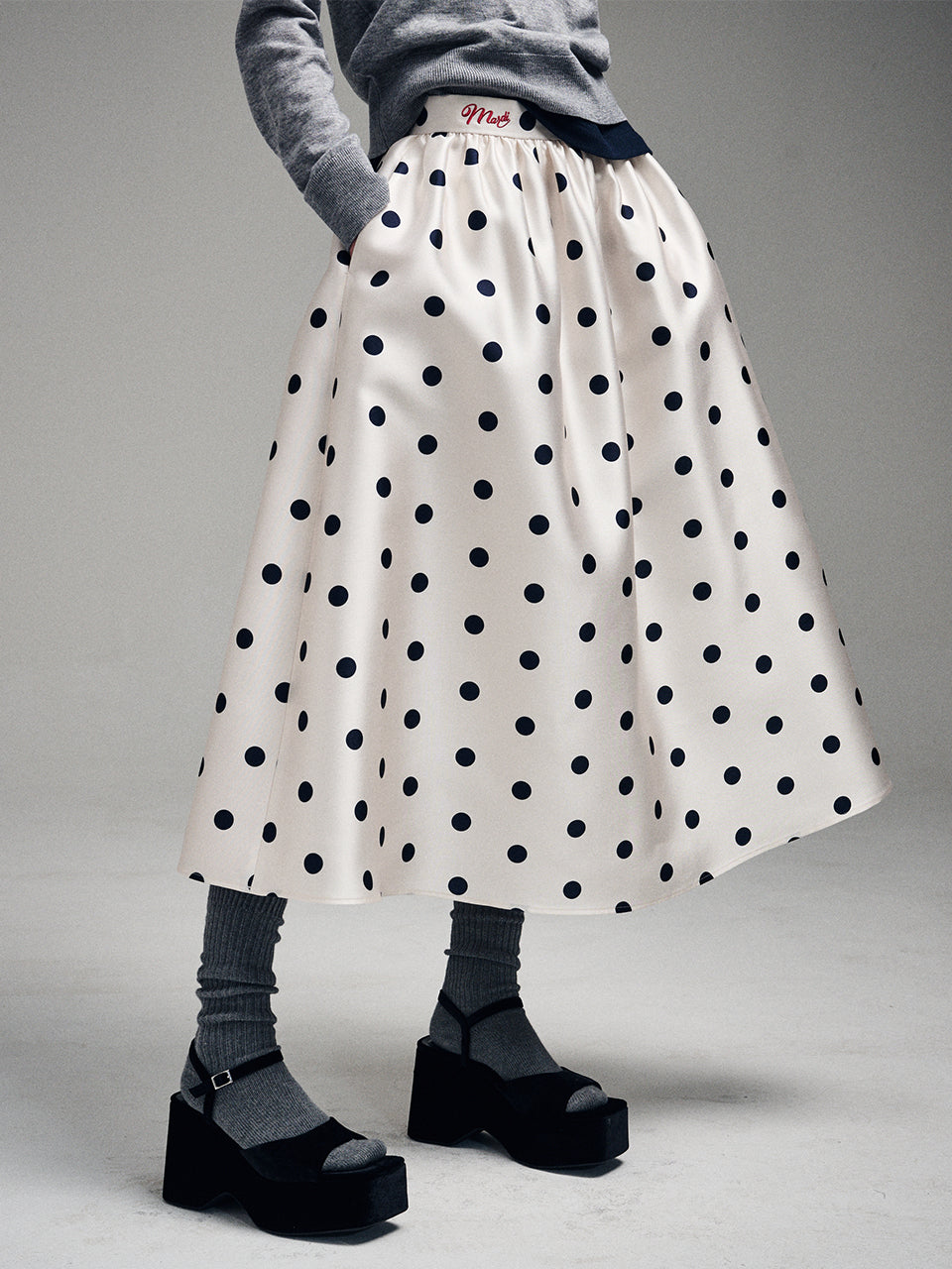 スカート mardi mercredi VOLUME MAXI SKIRT CRAPE VOLUME MAXI SKIRT CRAPE DOT_IVORY – Mardi Mercredi JP