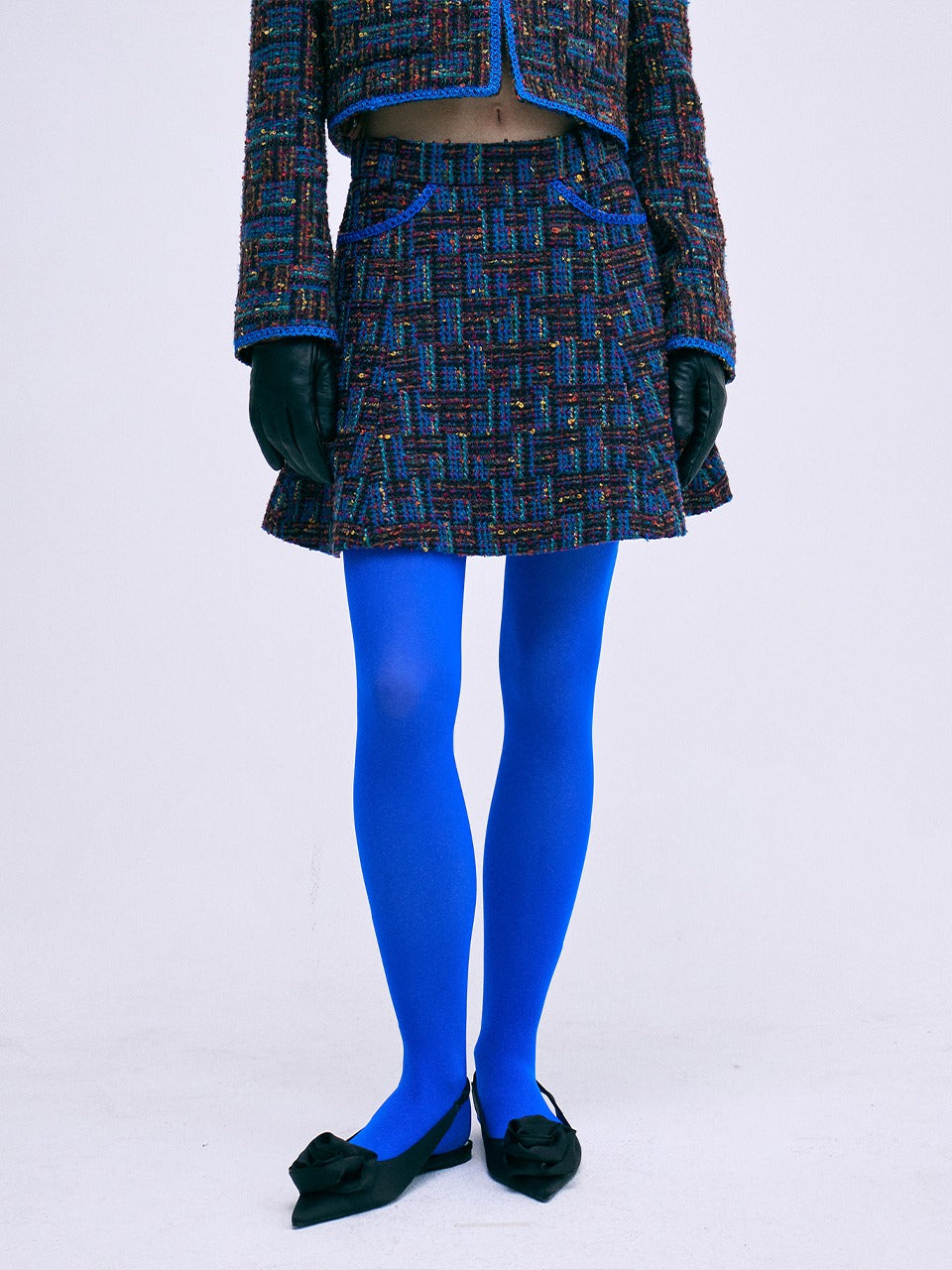 TWEED A LINE SKIRT_PURPLE