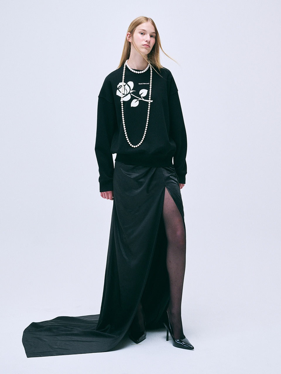 SWEATSHIRT UNE ROSE_BLACK IVORY