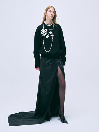 SWEATSHIRT UNE ROSE_BLACK IVORY