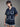 SHIRT HALF SLEEVE EYELET FRILL_NAVY