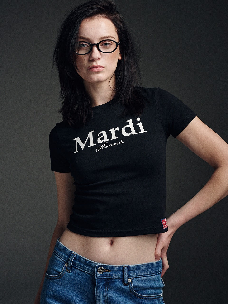 CROPPED TSHIRT MARDI CLASSIC_BLACK WHITE
