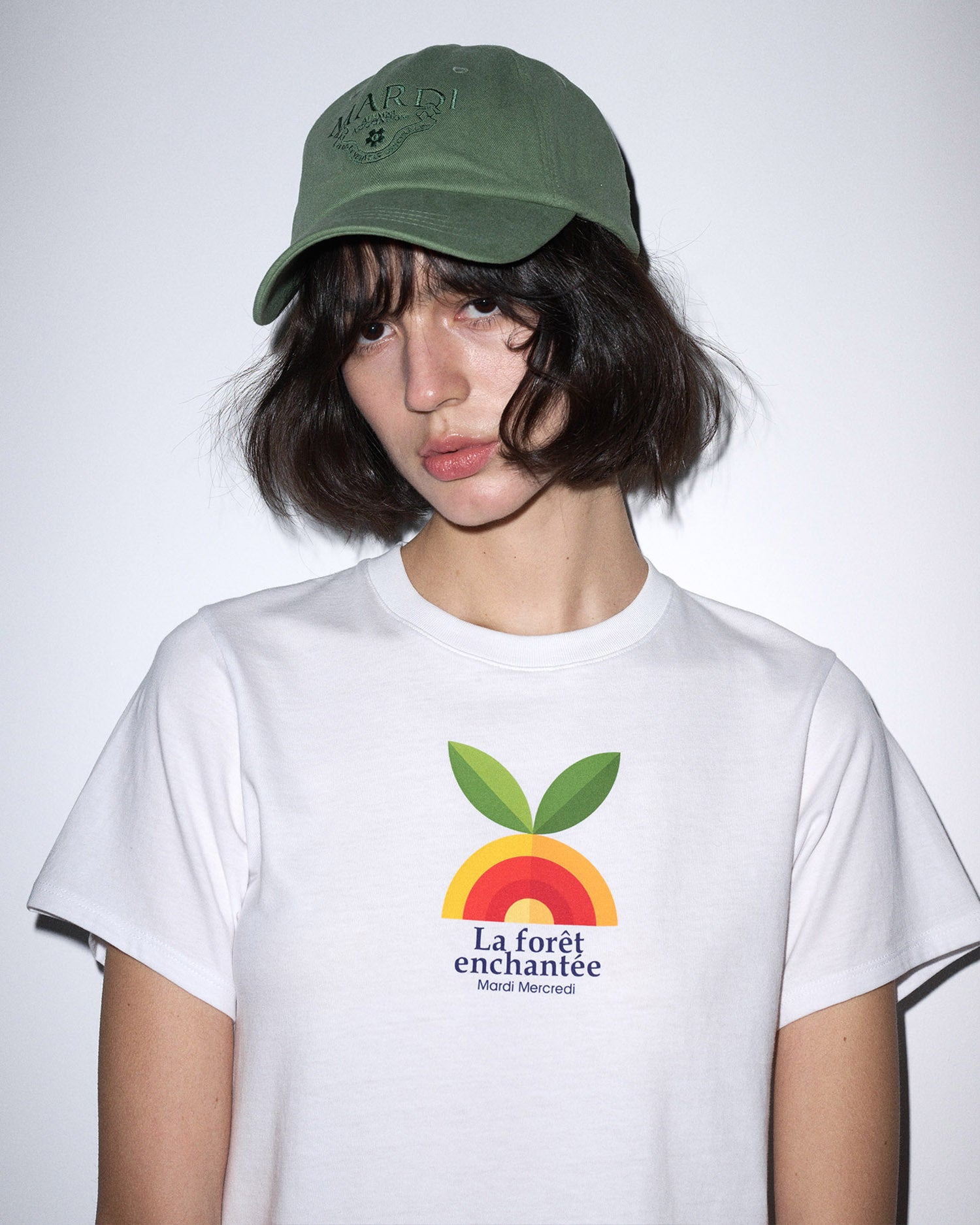 SLIM TSHIRT ENCHANTEE : ORANGE_WHITE
