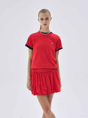 VOLUME MINI SKIRT_RED