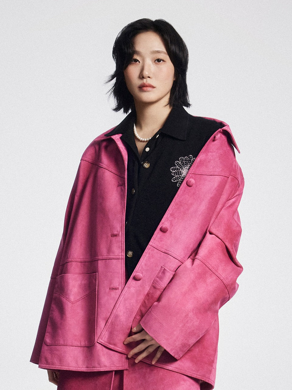 SUEDE OVERSIZED JACKET_PINK