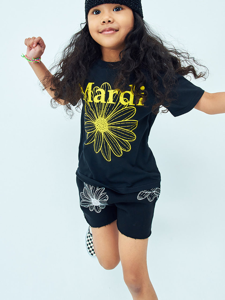 KIDS TSHIRT FLOWERMARDI_BLACK YELLOW