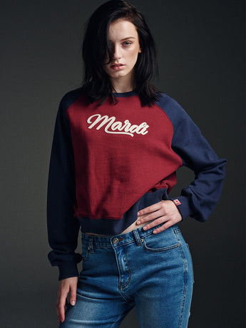 SWEATSHIRT RAGLAN MARDI VINTAGE LOGO_BURGUNDY