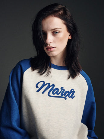 SWEATSHIRT RAGLAN MARDI VINTAGE LOGO_OATMEAL