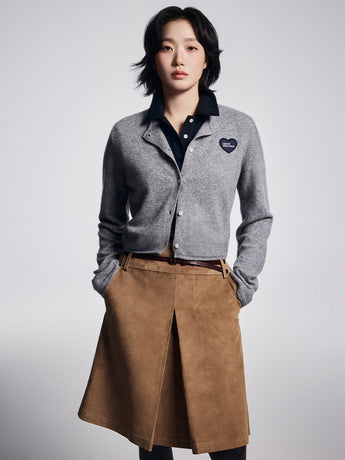 SUEDE MIDI SKIRT_CAMEL