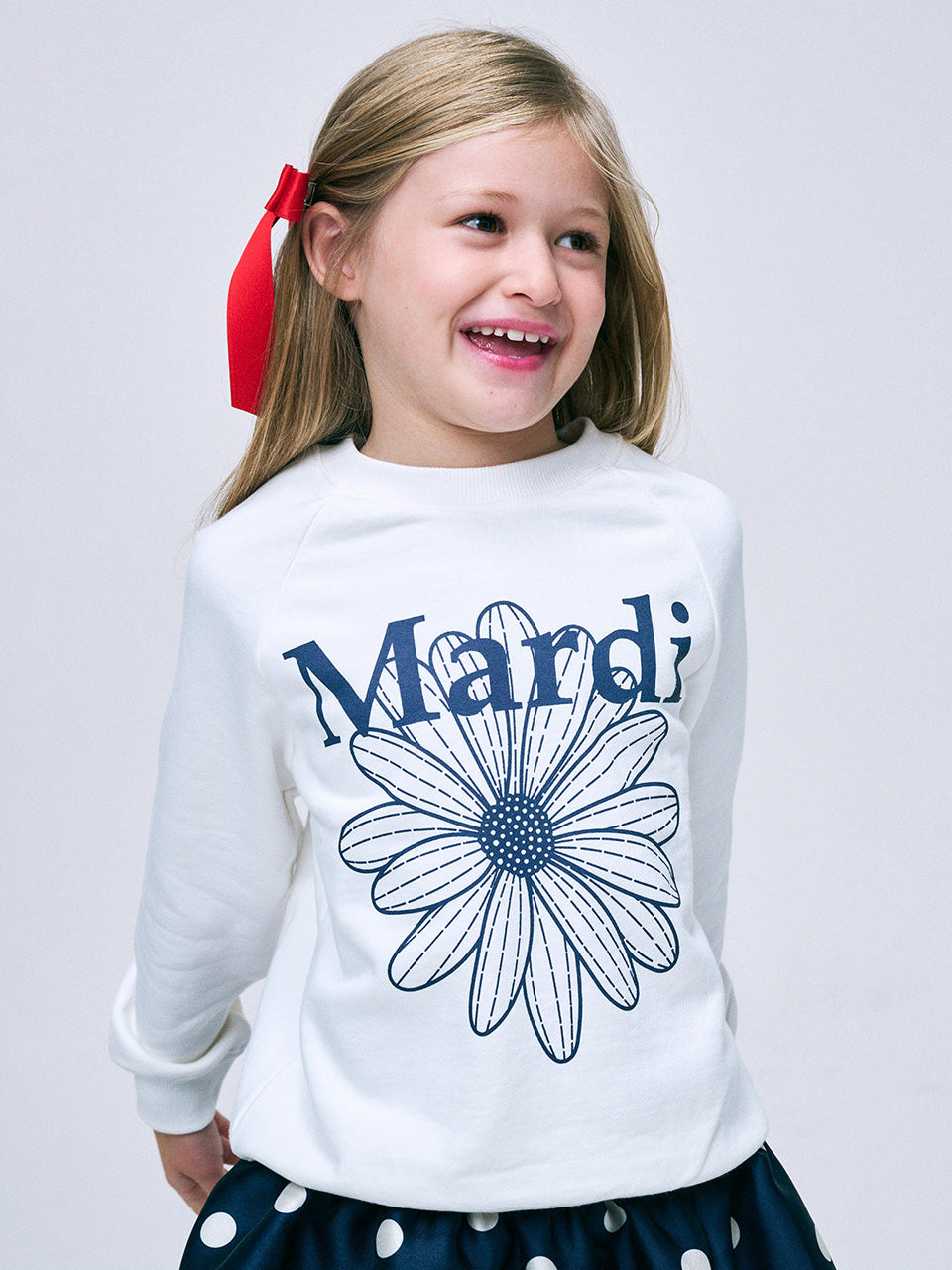 KIDS SWEATSHIRT FLOWERMARDI_IVORY NAVY