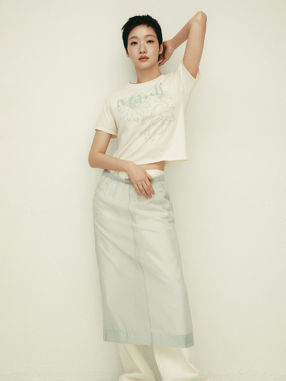 SHEER MAXI LAYERED SKIRT_MINT