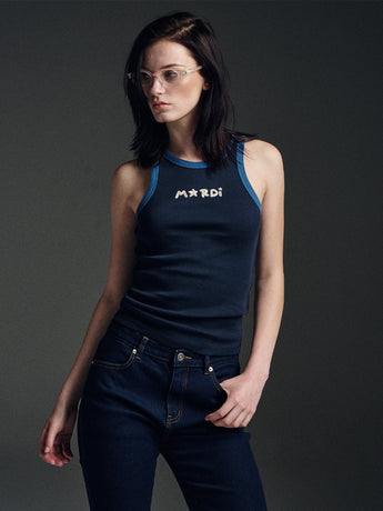 TANK RACER MARDI STAR LOGO_NAVY BEIGE