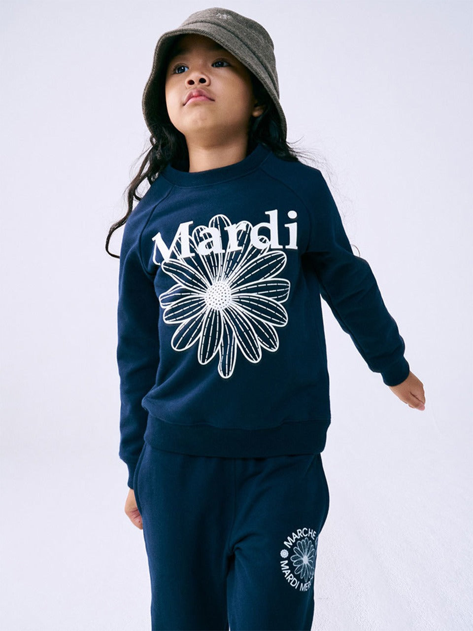 KIDS SWEATSHIRT FLOWERMARDI_NAVY IVORY