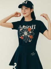 SLIM TSHIRT FLOWERMARDI BLOSSOM_NAVY IVORY