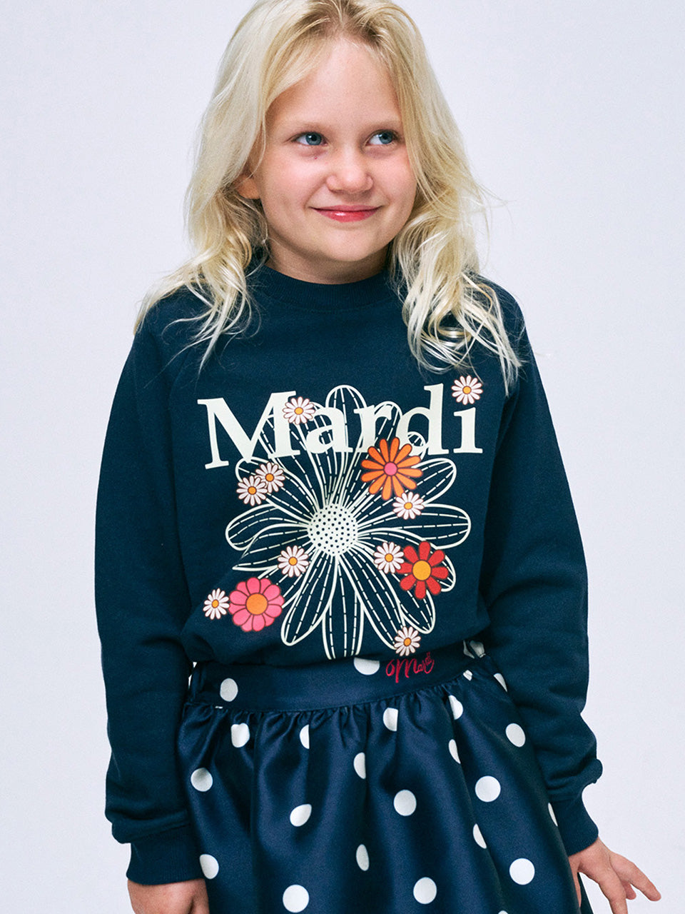 KIDS SWEATSHIRT FLOWERMARDI BLOSSOM_NAVY CREAM