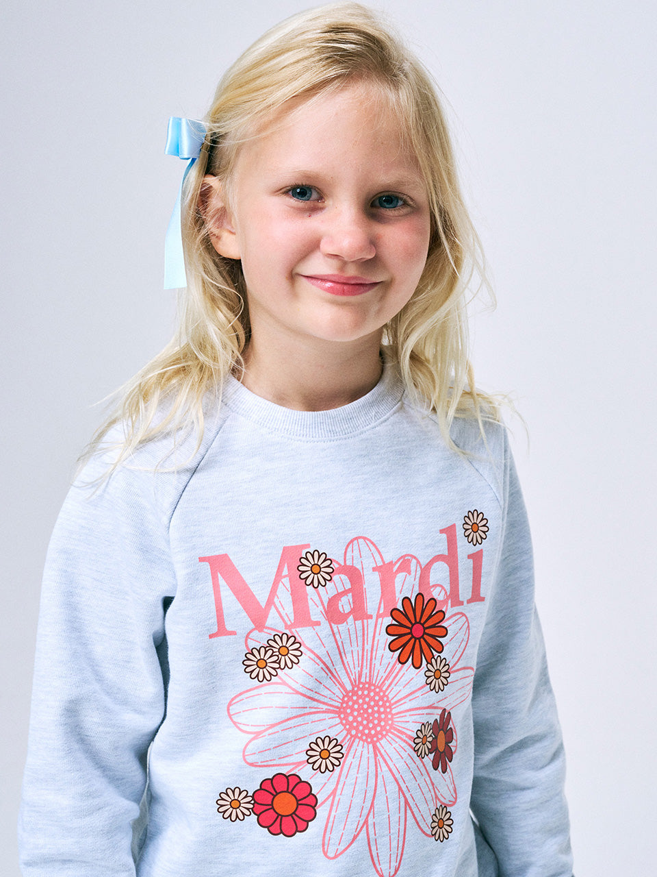 KIDS SWEATSHIRT FLOWERMARDI BLOSSOM_HEATHER CORAL