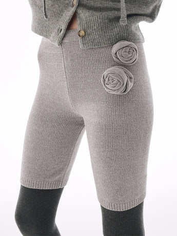 KNIT BERMUDA PANTS ROSE_GREY