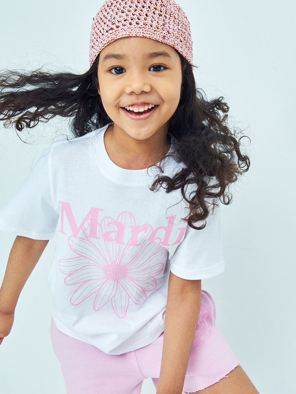 KIDS TSHIRT FLOWERMARDI_WHITE PINK