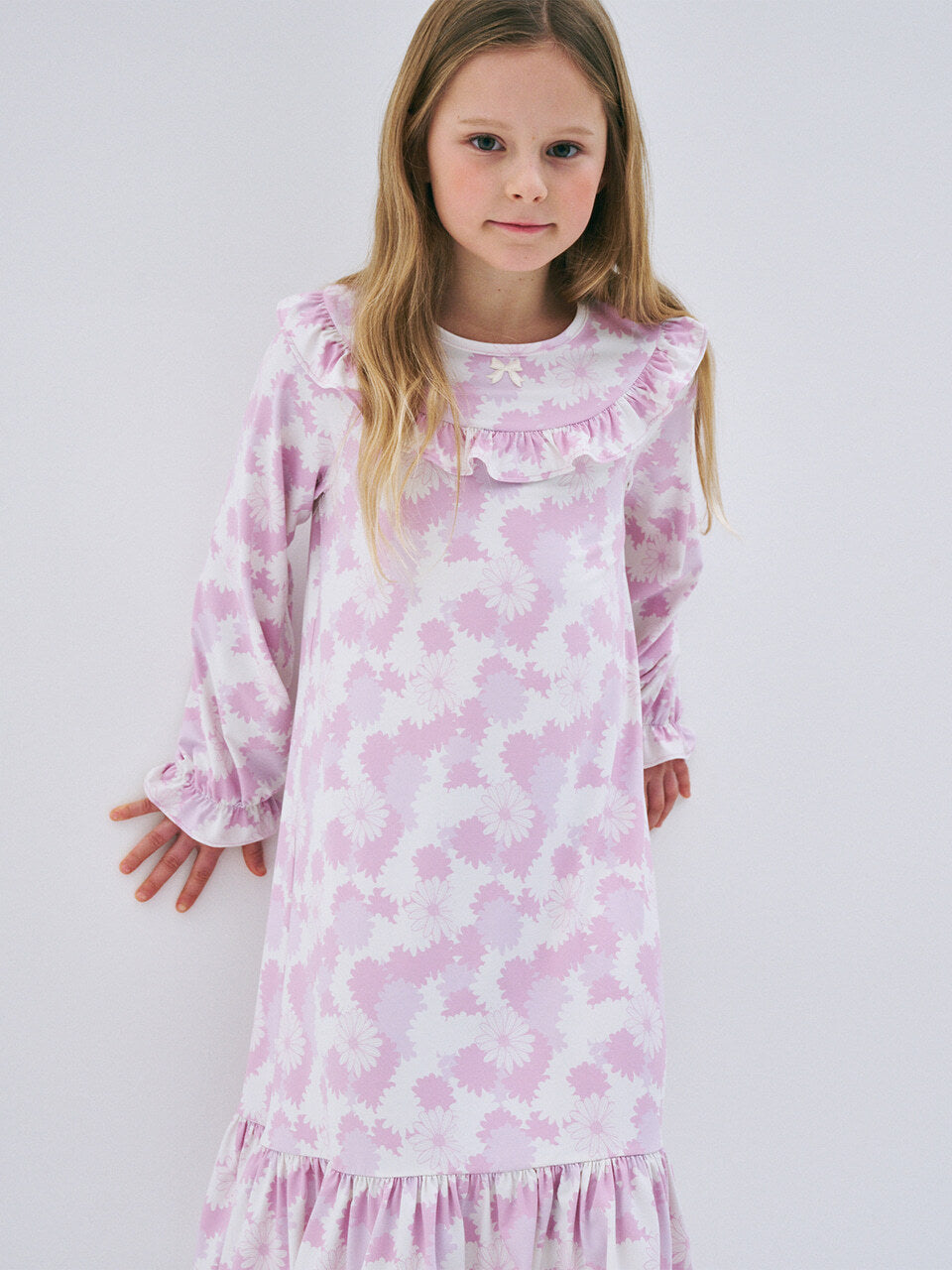 KIDS NIGHT DRESS FLOWER_PINK