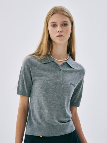 KNIT SLIMFIT SHIRT PIQUET_GREY
