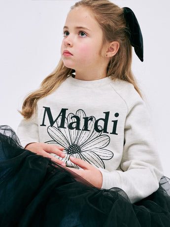KIDS SWEATSHIRT FLOWERMARDI_OATMEAL BLACK