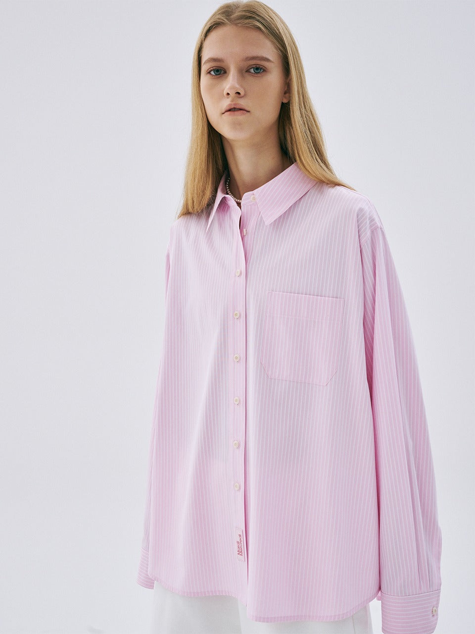COTTON OVERSIZED SHIRT STRIPE_PINK