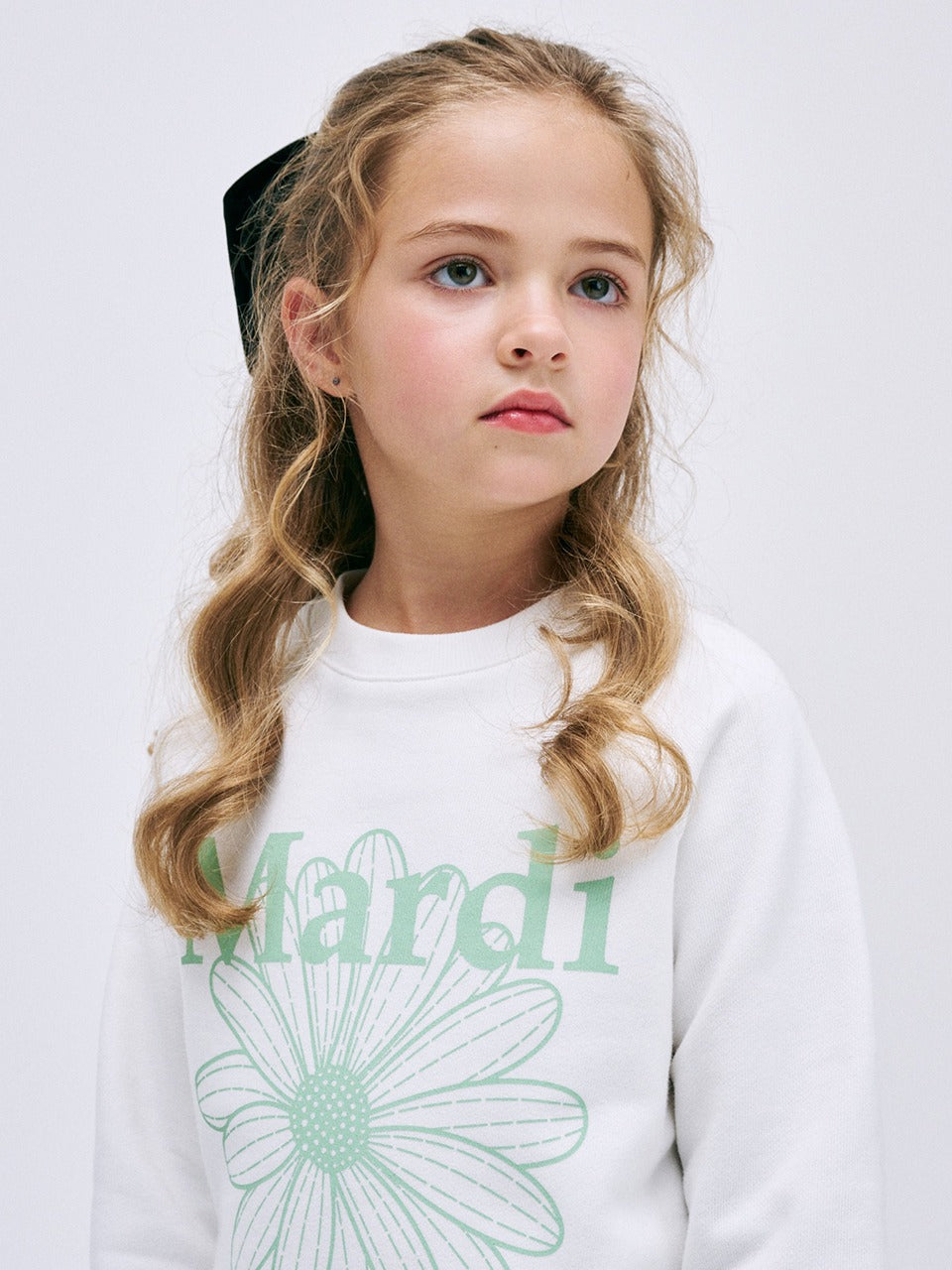 KIDS SWEATSHIRT FLOWERMARDI_WHITE MINT
