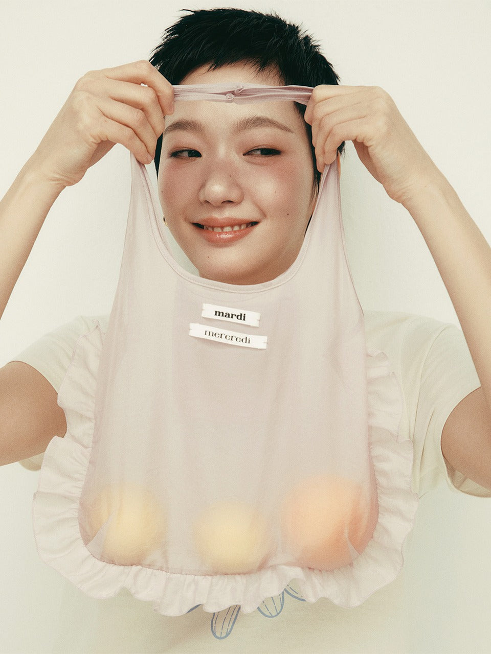 SHEER BAG DOUBLE LABEL FRILL_PINK