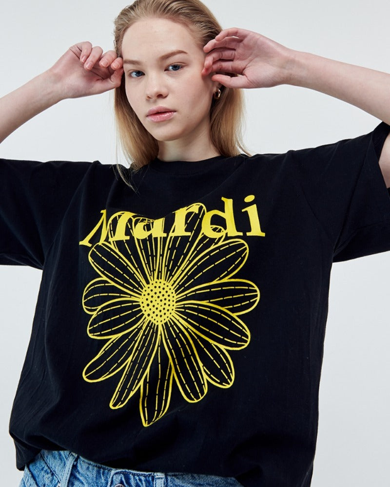 TSHIRT FLOWERMARDI_BLACK YELLOW