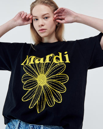 TSHIRT FLOWERMARDI_BLACK YELLOW