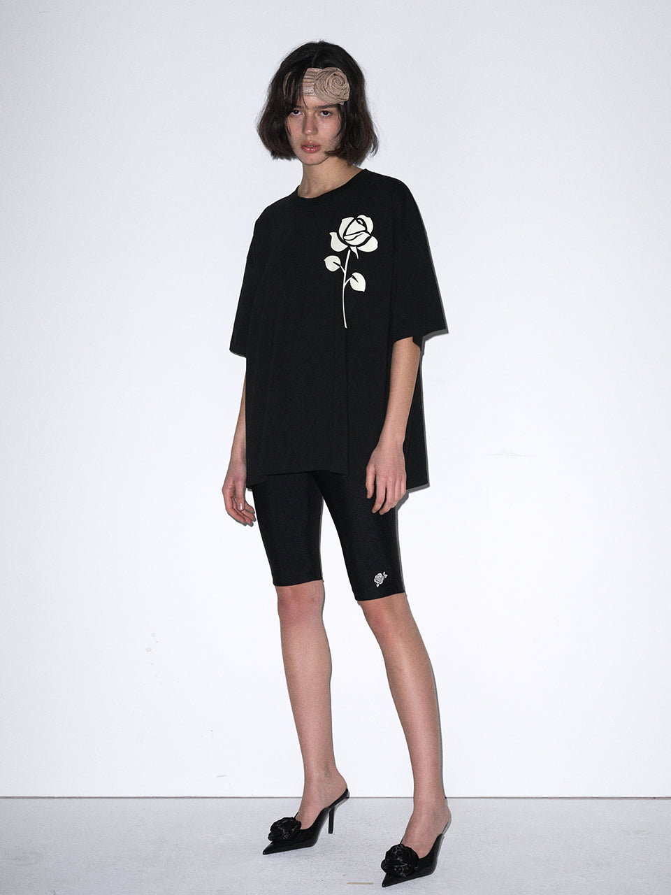 OVERSIZED TSHIRT UNE ROSE_BLACK IVORY