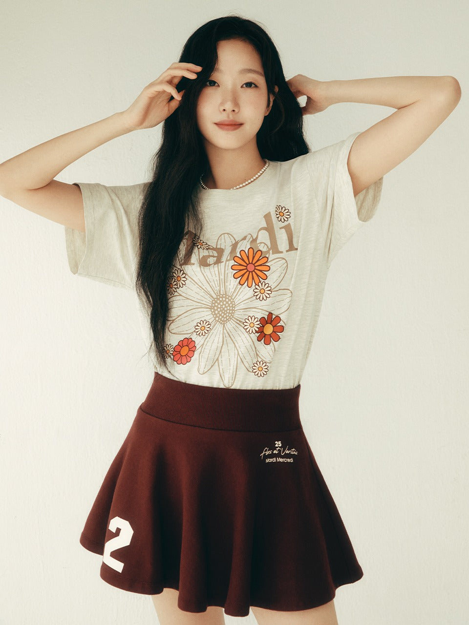TSHIRT FLOWERMARDI BLOSSOM_OATMEAL TAUPE
