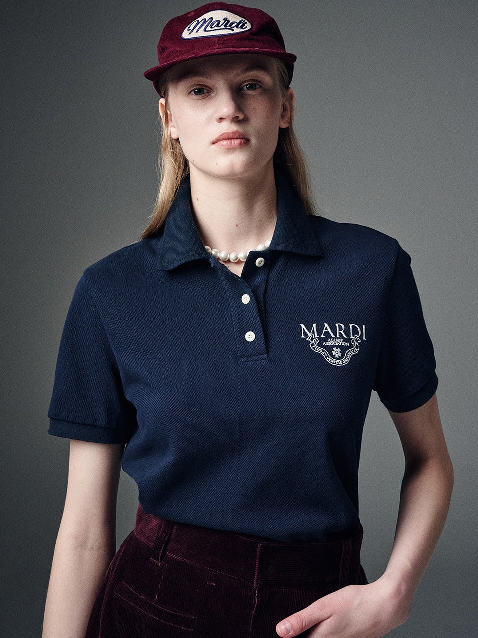 SLIMFIT SHIRT PIQUET ALUMNI CLASSIQUE_NAVY WHITE