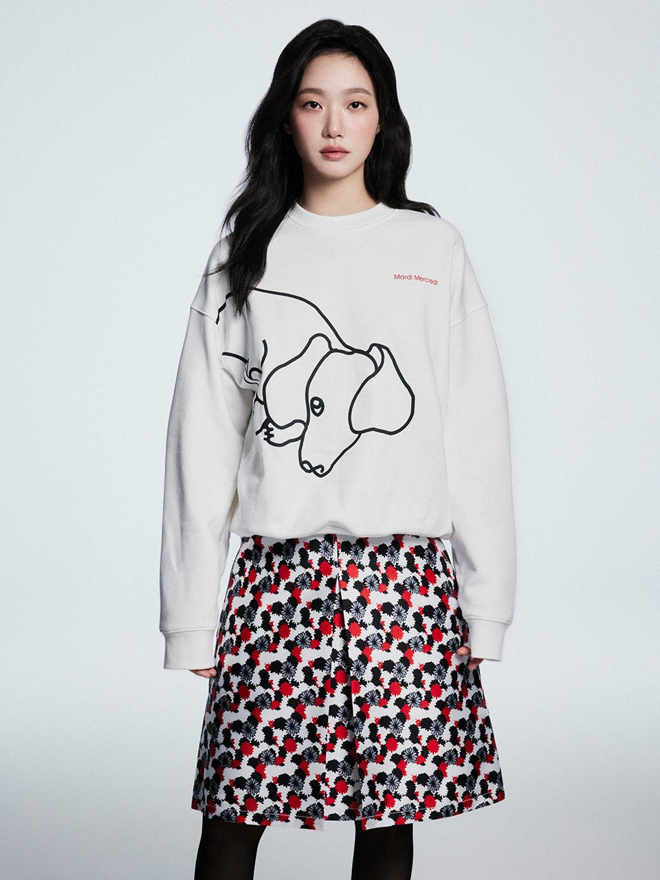 SWEATSHIRT DDANJI CH.01_WHITE BLACK