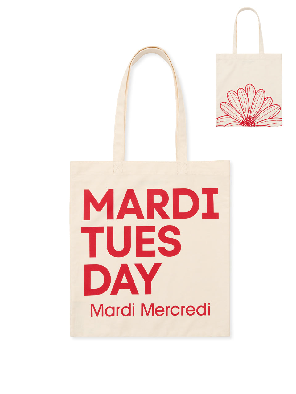 CANVAS BAG FLOWER DU MERCREDI_CREAM RED