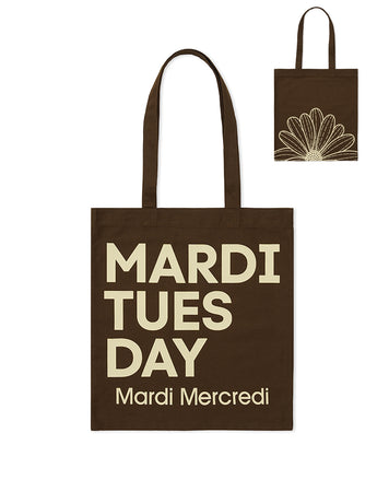 CANVAS BAG FLOWER DU MARDI_BROWN CREAM