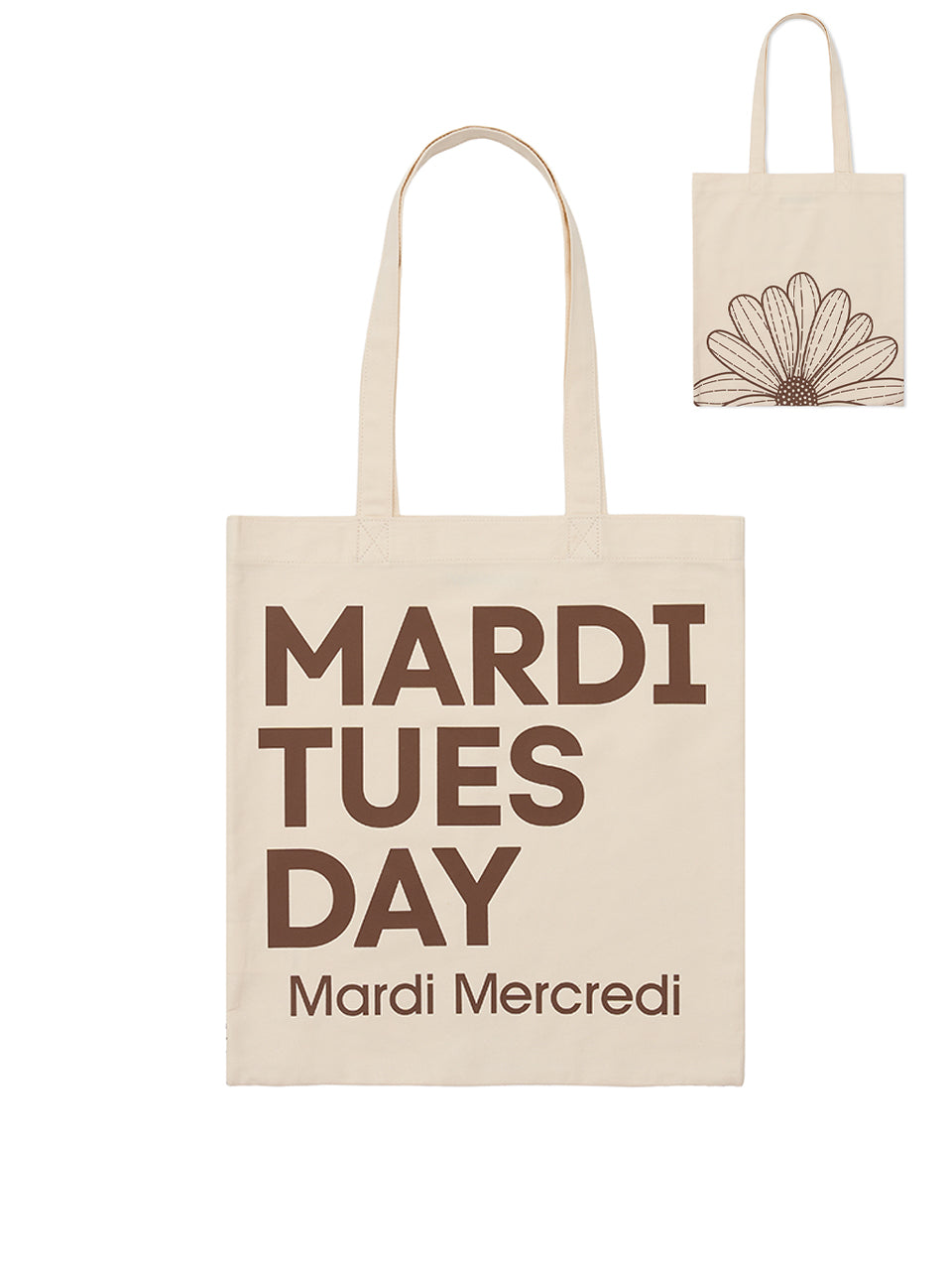 CANVAS BAG FLOWER DU MARDI_CREAM BROWN – Mardi Mercredi JP