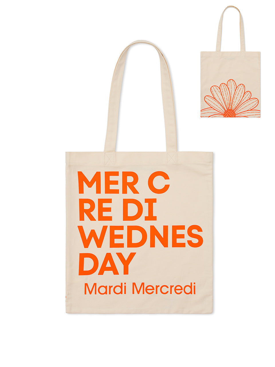 CANVAS BAG FLOWER DU MERCREDI_CREAM ORANGE