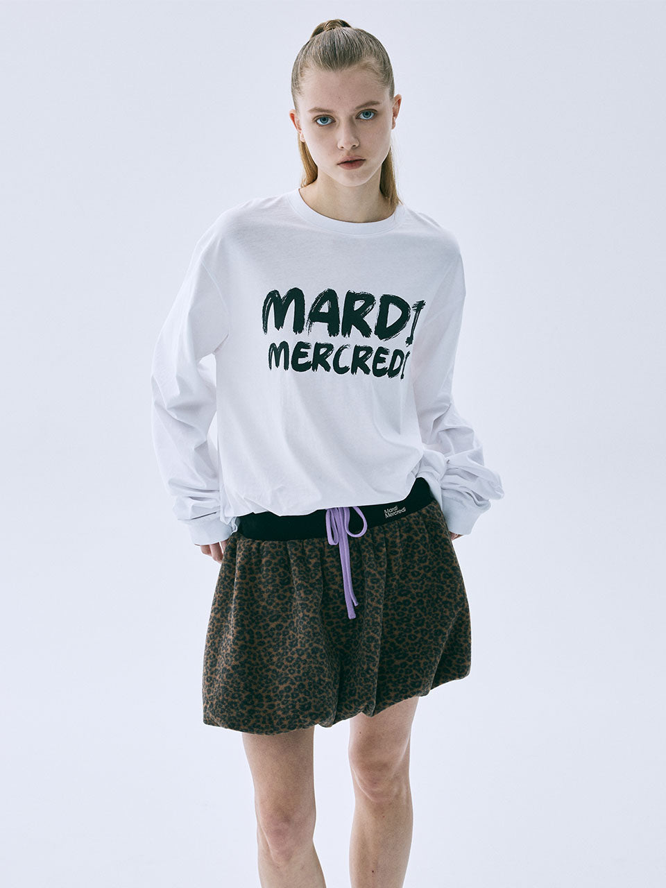FLEECE BALLOON MINI SKIRT LEOPARD_BROWN – Mardi Mercredi JP