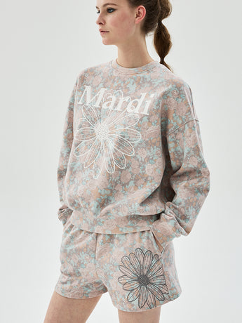 SWEATSHIRT FLOWERMARDI JARDIN_OATMEAL BLACK – Mardi Mercredi JP