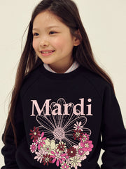 KIDS SWEATSHIRT FLOWERMARDI JARDIN_BLACK PINK