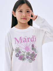 KIDS TSHIRT LONG SLEEVE FLOWERMARDI JARDIN_CREAM PINKLAVENDER