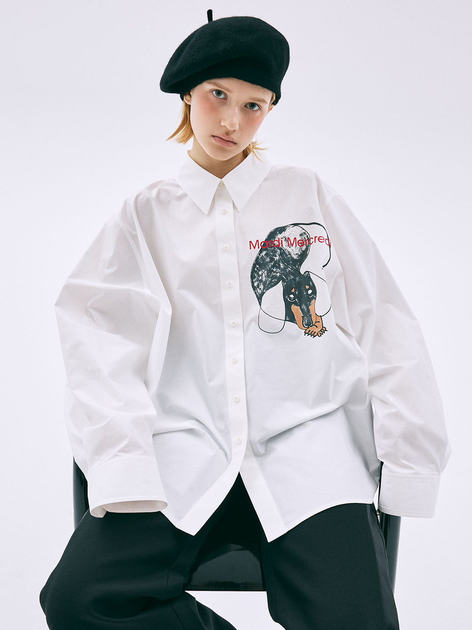 OVERSIZED SHIRT DRAWING CH DDANJI REST_WHITE