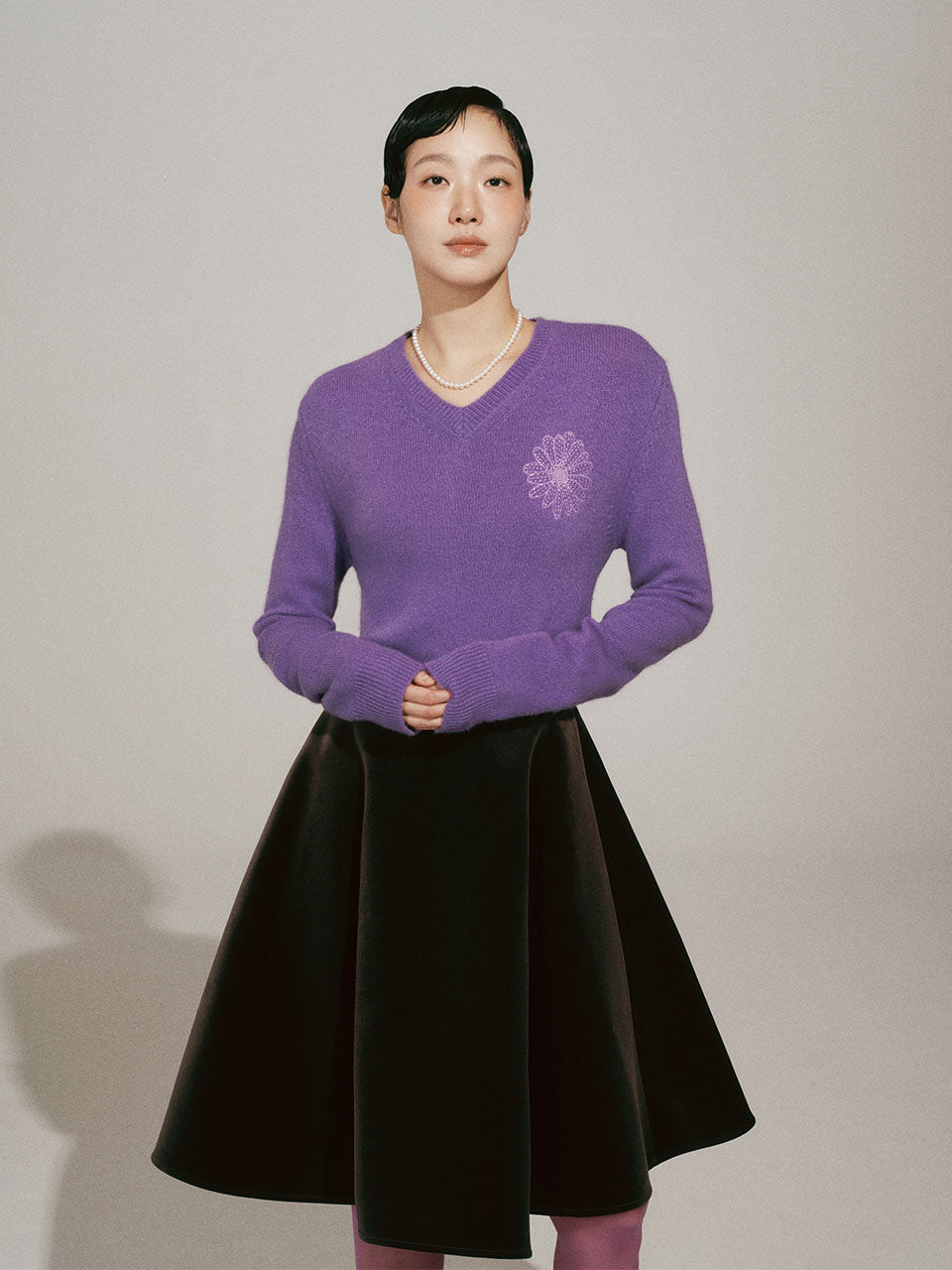 RACCOON BLENDED V NECK_PURPLE
