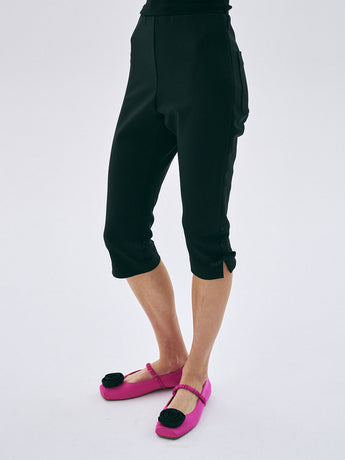 RIBBON CAPRI PANTS_BLACK