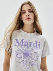 SLIM TSHIRT FLEUR FLOWERMARDI_PURPLE LILAC
