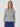 SLUB COTTON SLIM TSHIRT 3/4 SLEEVE STRIPE FLOWER_NAVY GREEN