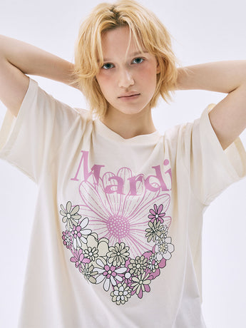 TSHIRT FLOWERMARDI JARDIN_CREAM PINKLAVENDER