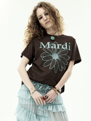 TSHIRT FLOWERMARDI_BROWN MINT