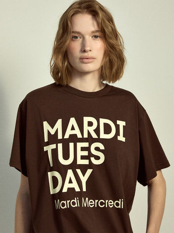 TSHIRT DU MARDI_BROWN CREAM